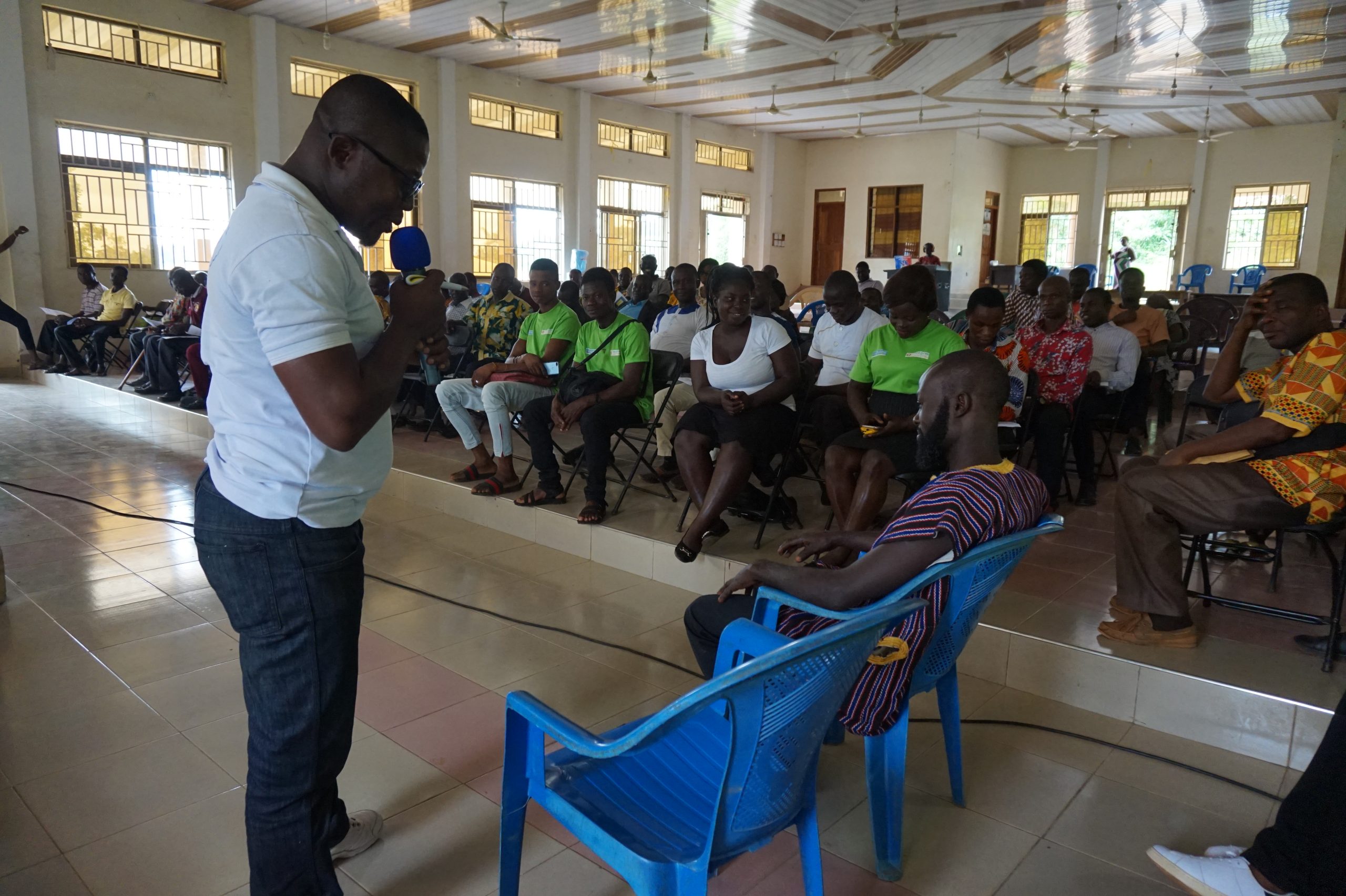 Audience involved in drama performance